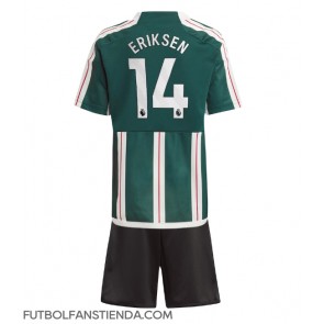 Manchester United Christian Eriksen #14 Segunda Equipación Niños 2023-24 Manga Corta (+ Pantalones cortos)